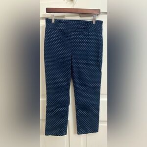 Attyre Navy &White Polka Dot Pull On Pants